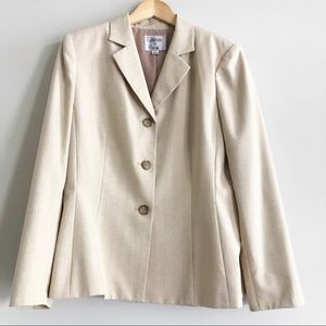Le Suit Tan Pinstripe Blazer Suit Jacket Structure